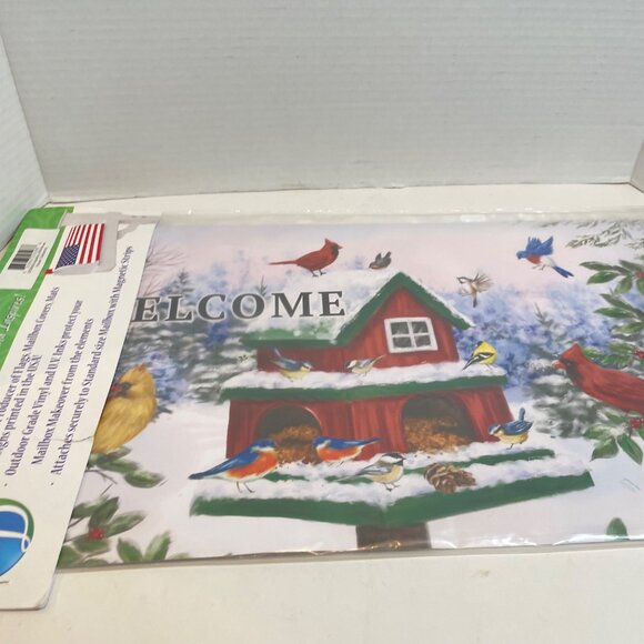 Welcome Birdhouse Design Mailbox Cover Outdoor Vinyl Magnetic Strips Custom Deco - Picture 4 of 9